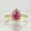 Solitaire Ring Halo Drop 2.45gr / Size 8 3/4 / 18K Gold *