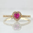 Solitaire Ring Halo Heart 1.9gr / Size 7 1/4 / 18K Gold