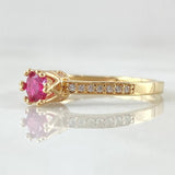 Crowned Solitaire Ring 2.1gr / Size 7 / 18K Gold *