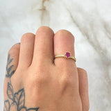 Crowned Solitaire Ring 2.2gr / Size 9 / 18K Gold *
