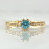Crowned Solitaire Ring 2.25gr / Size 7 1/4 / 18K Gold