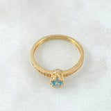 Crowned Solitaire Ring 2.25gr / Size 7 1/4 / 18K Gold