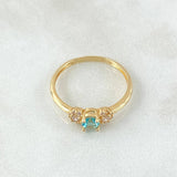 Solitaire Ring with Side Snowflakes 1.85gr / Size 6 3/4 / 18K Gold *
