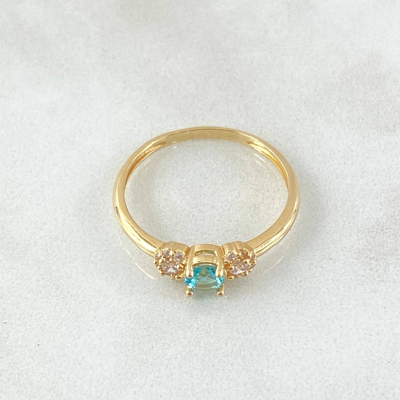Anillo Solitario Copos Laterales 1.65gr / T6 3/4 / Oro 18K ©