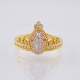 Anillo Corona Virgen Milagrosa 3.15gr / T7 1/2 / Tres Oros 18K