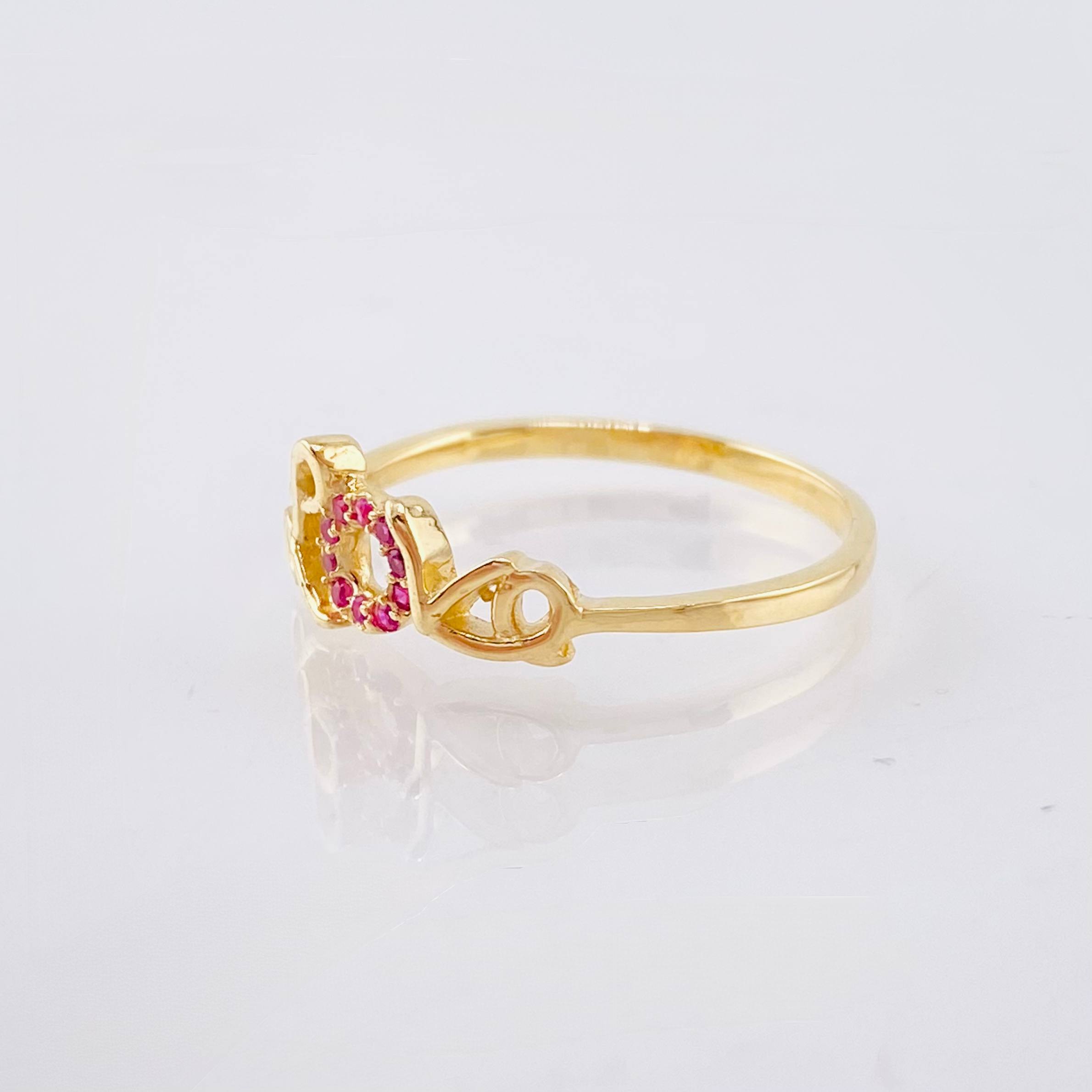 Anillo Love 1.8gr / T7 1/4 / Oro Amarillo 18K ©