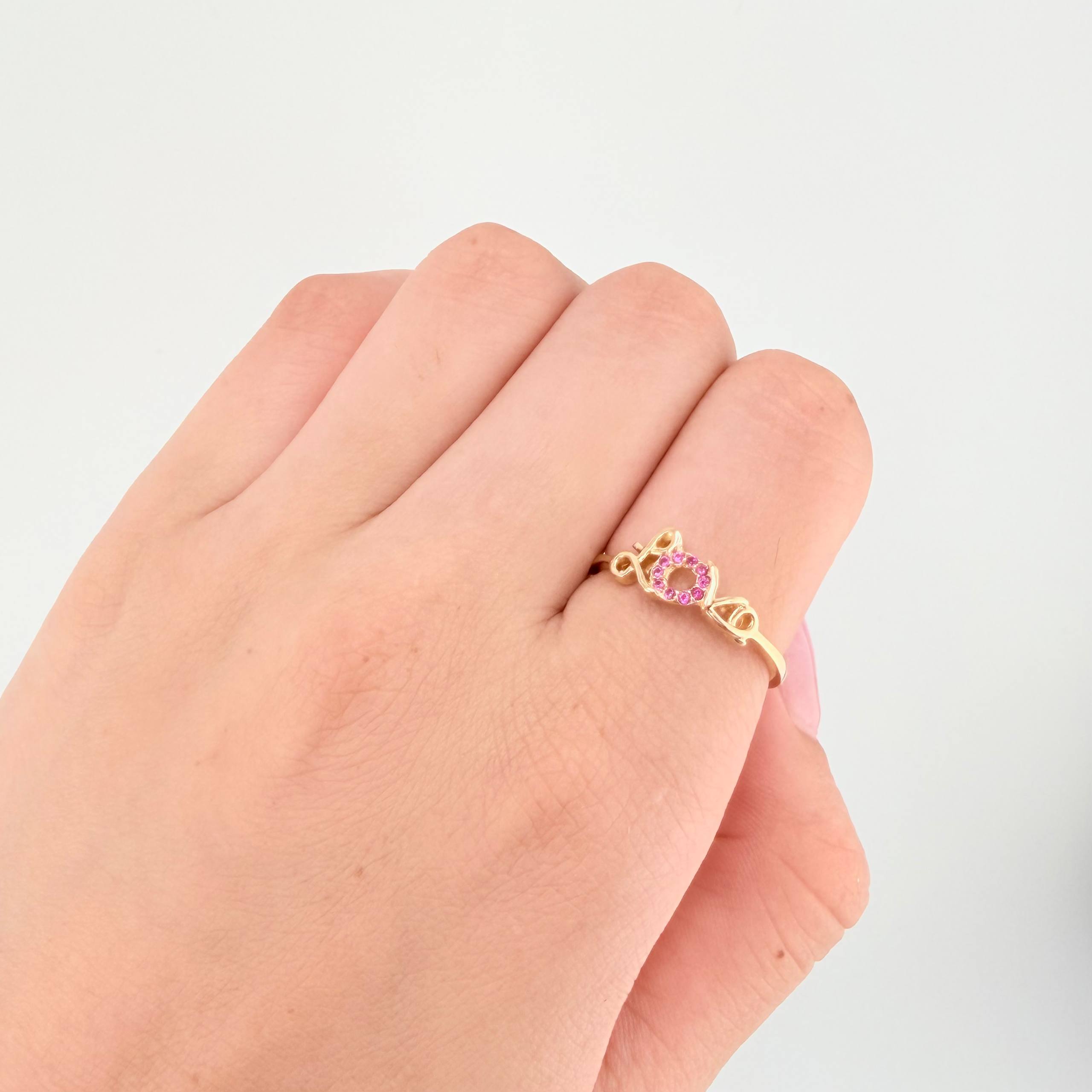 Anillo Love 1.8gr / T7 1/4 / Oro Amarillo 18K ©