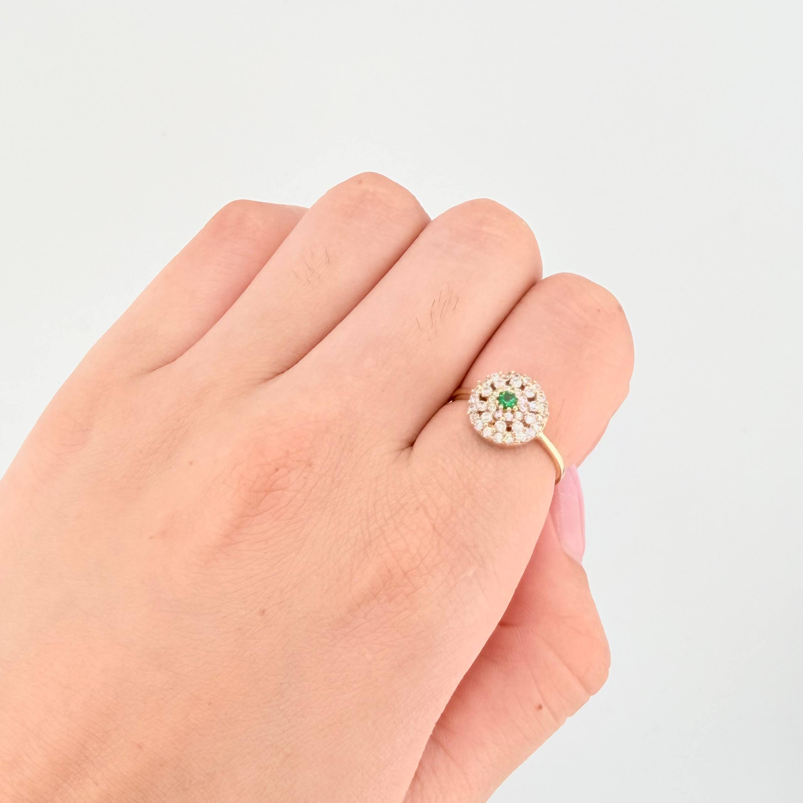 Anillo Girasol Tupido 2gr / T5 3/4 / Oro Amarillo 18K ©