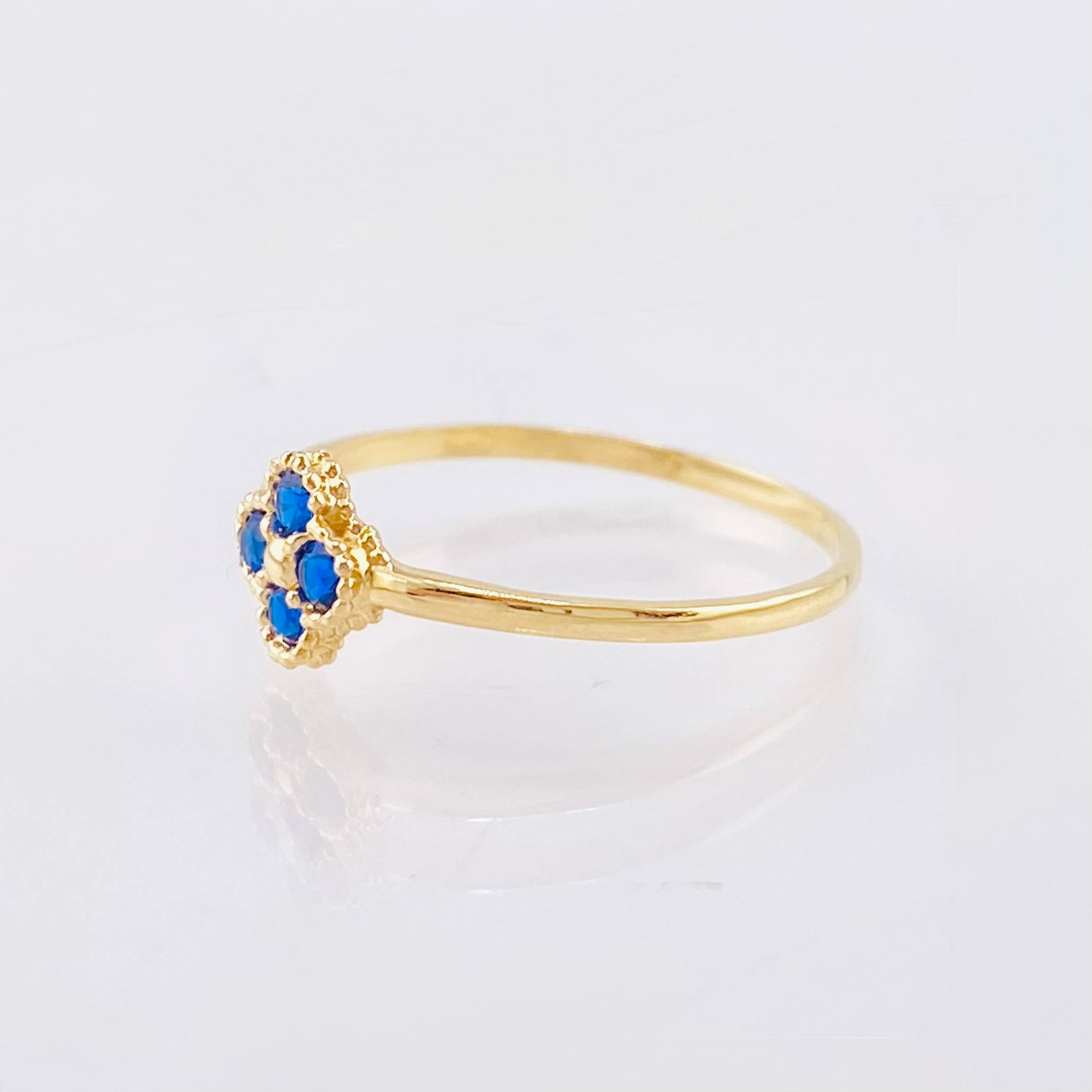 Clover Flower Ring 1gr / T7 / 18K Yellow Gold ©