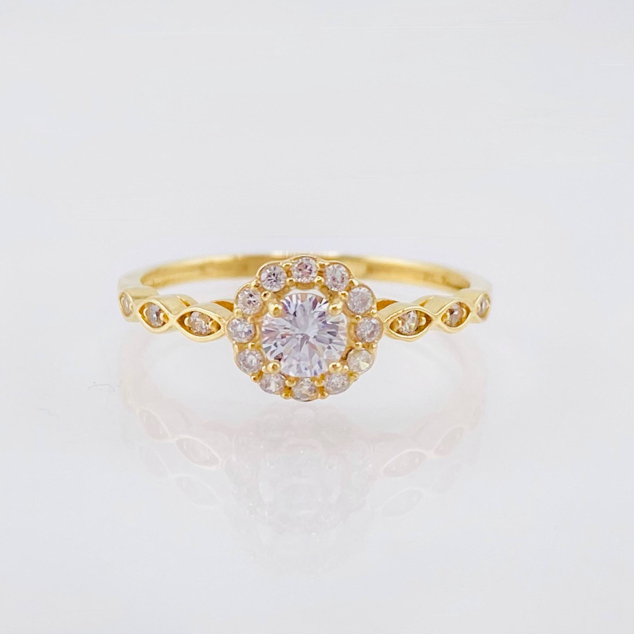 Anillo Halo Ojal 1.75gr / T6 1/4 / Oro Amarillo 18K