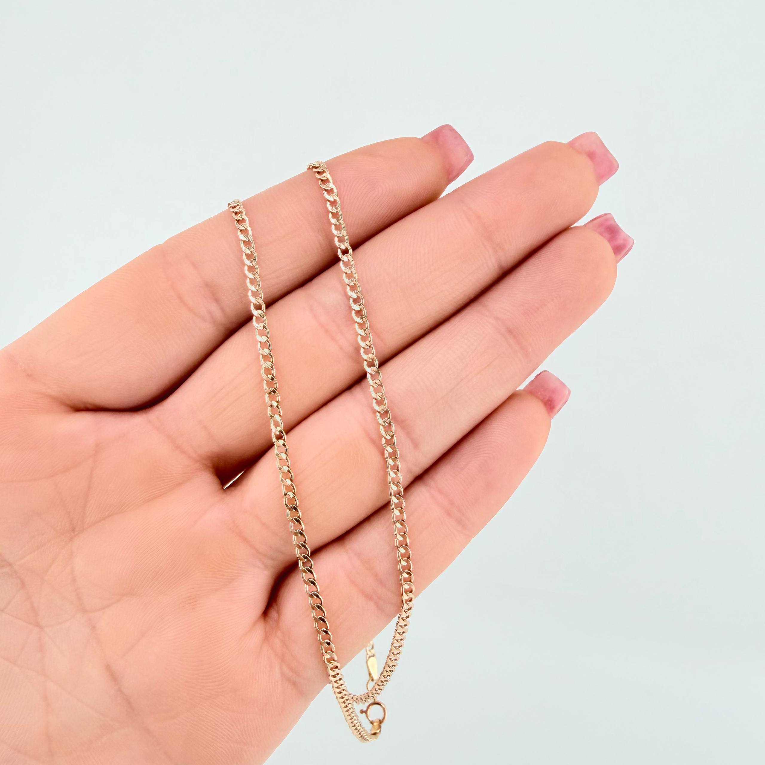 Cadena Cubana 1.65gr / 17 3/4 in / 2mm Oro Rosa +1 18K *