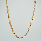 Cadena Rustica Barril Cuadrado 13.4gr / 24 in / 4.36mm Oro Amarillo 18K $