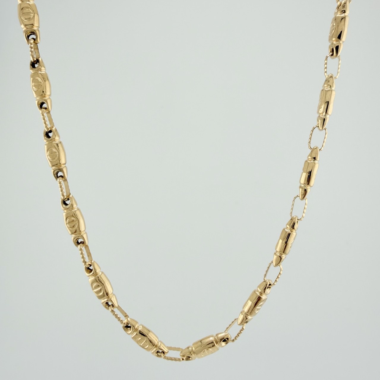 Rustic Screw Barrel Chain 12.45gr / 24 in / 4.1mm Yellow Gold 18K $