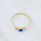 Anillo Solitario Flores Delicadas 0.9gr / T6 3/4 / Oro Amarillo 18K ©