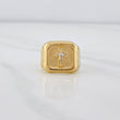 Anillo Cruz Cristo 3.35g / T8 1/2 Dos Oros Amarillo Blanco 18K