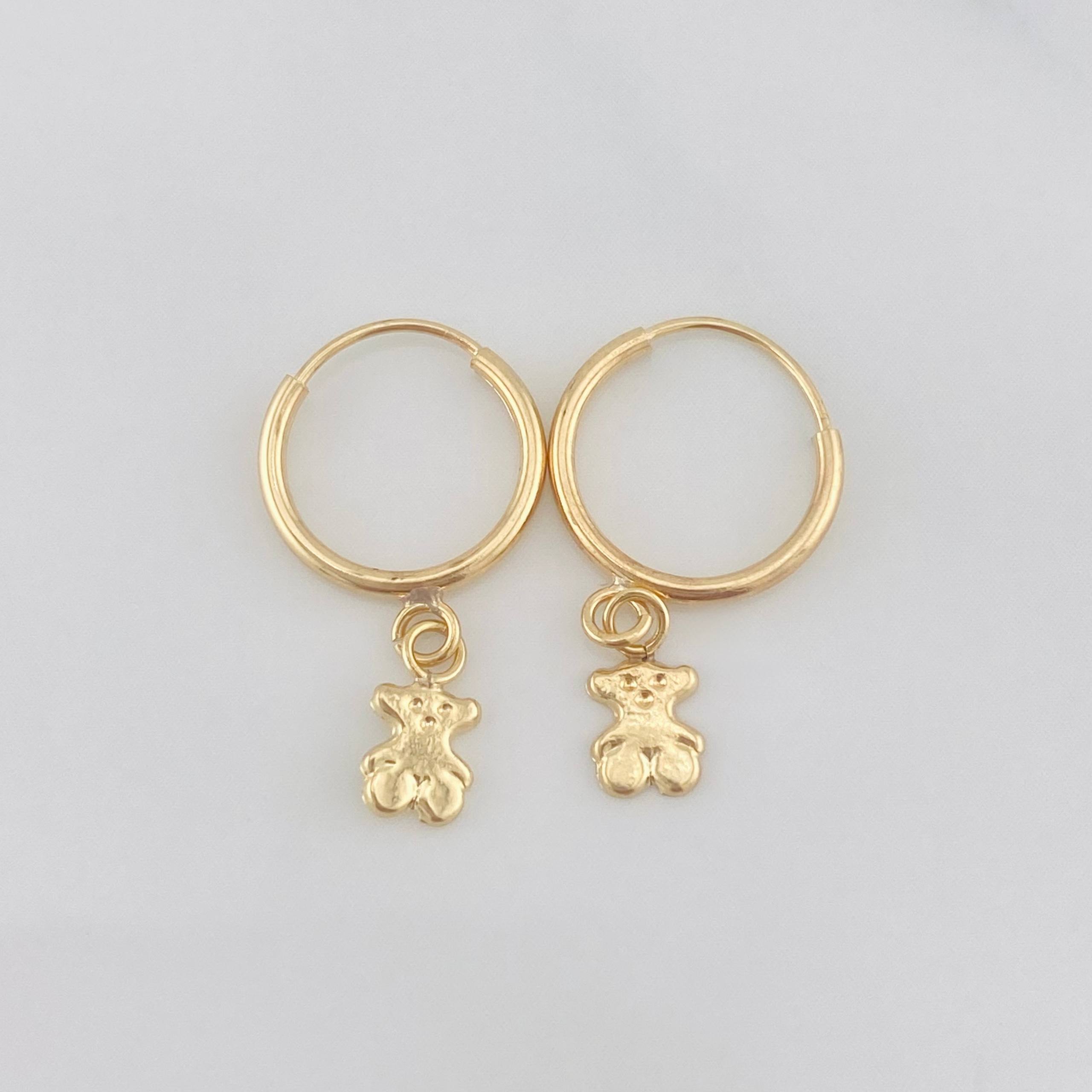 Candongas Oso Ts 0.6g / 3/4 in Oro Amarillo 18K