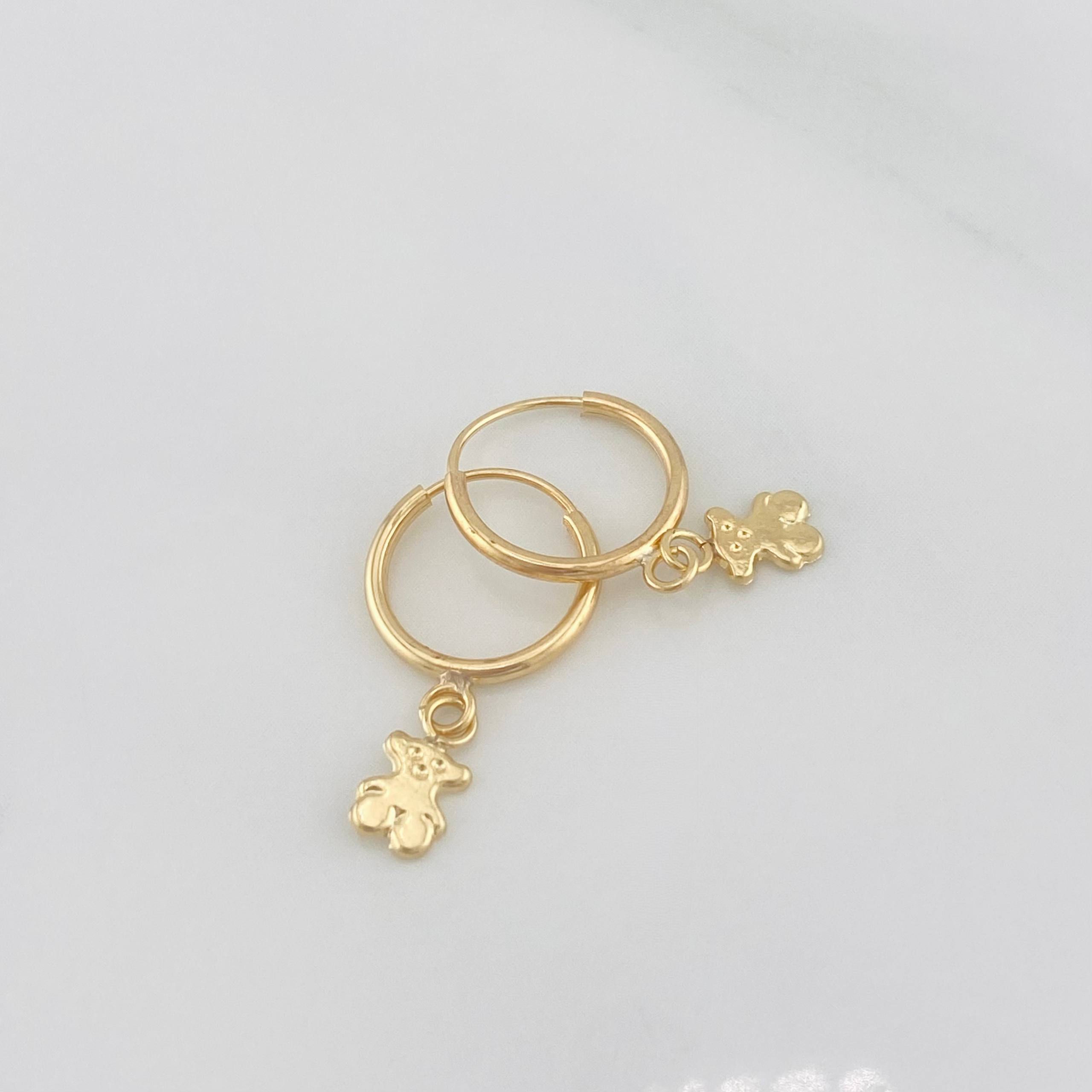 Candongas Oso Ts 0.6g / 3/4 in Oro Amarillo 18K