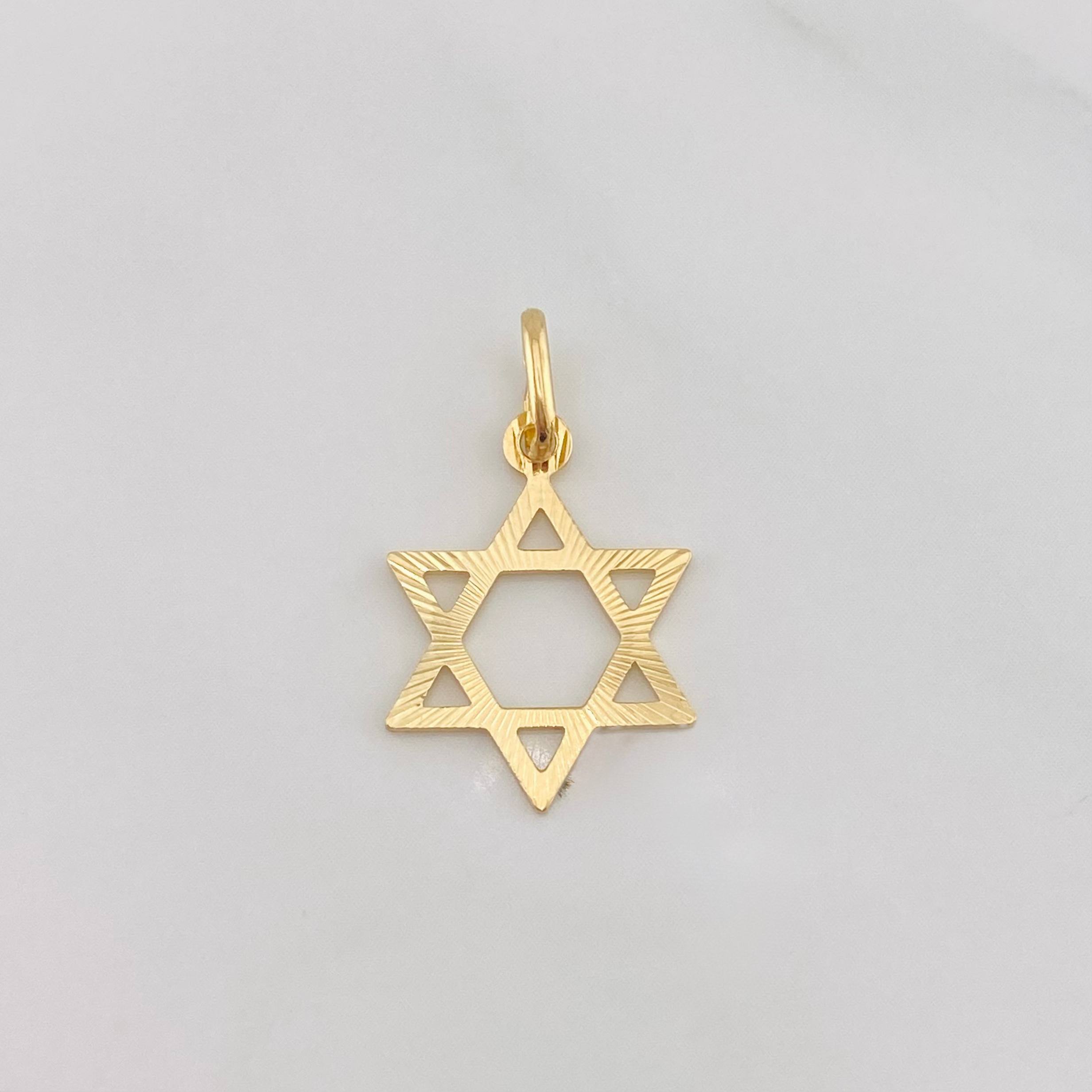 Pendant Star of David 0.7g / 1 in Yellow Gold 18K