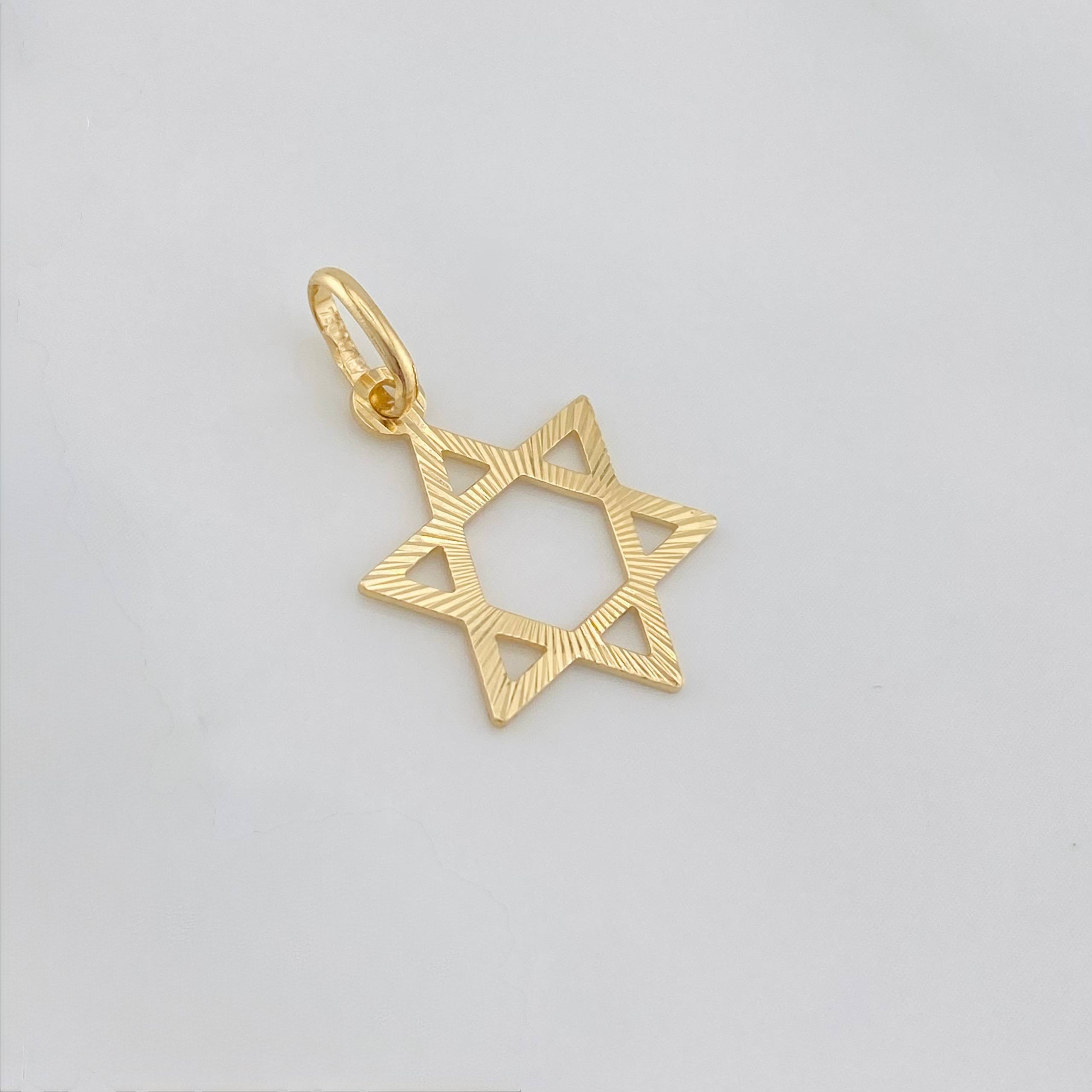 Pendant Star of David 0.7g / 1 in Yellow Gold 18K