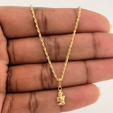 Set Cadena y Dije Lazo + Angel De La Guarda 1.25gr / 20 in / 1.12mm Oro Amarillo 18K $