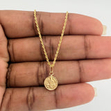 Set Cadena y Dije Lazo + San Benito 1.4gr / 19 3/4 in / 1.09mm Oro Amarillo 18K $