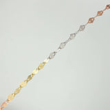Set Chain and Pendant Mirror Flower + Cross 1.15g / 17 3/4 in / 1.52mm Three Golds 18K $