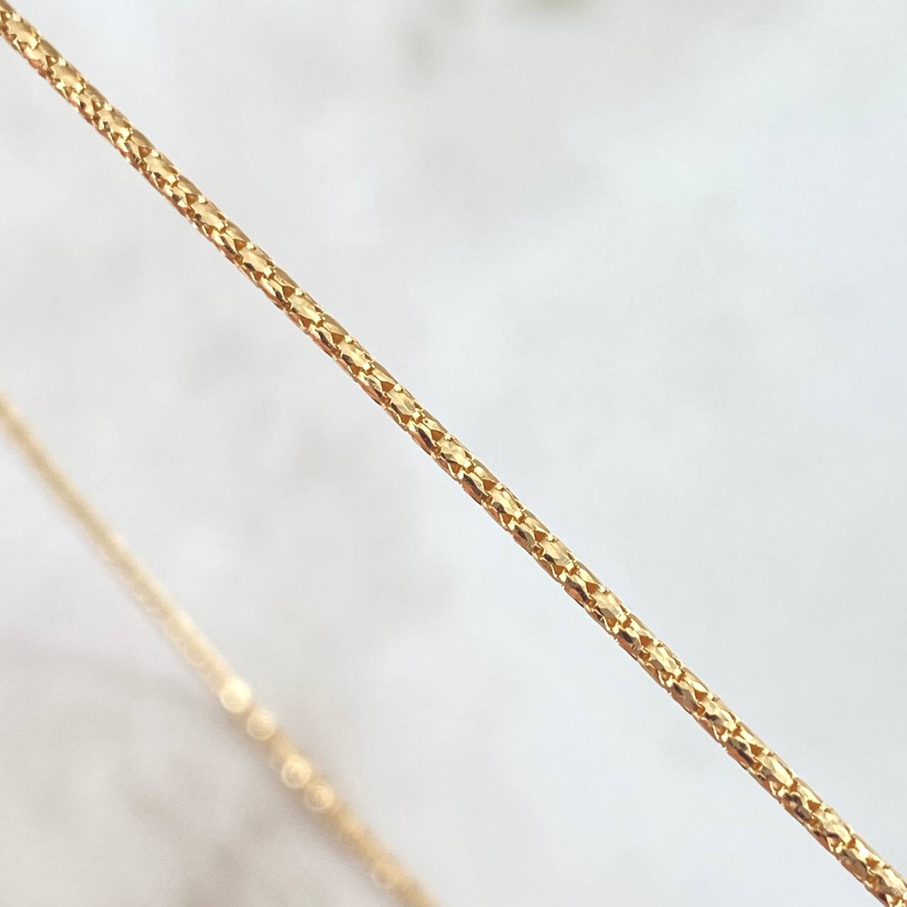 Cadena Cola De Raton 2.45gr / 45cm / 1.1mm Diamantado Oro Amarillo +3