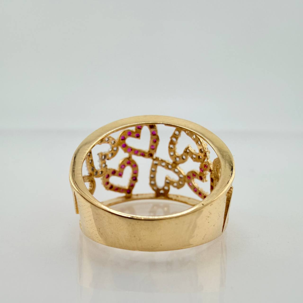 Rain of Hearts Ring 3.8g / T6 1/4 / Two Golds Yellow White 18K $