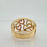 Rain of Hearts Ring 3.8g / T6 1/4 / Two Golds Yellow White 18K $