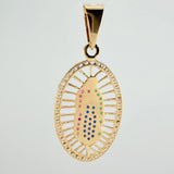 Dije Virgen De Guadalupe 2.8gr / 1 1/2 in / Dos Oros Amarillo Blanco 18K $