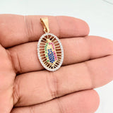 Dije Virgen De Guadalupe 2.8gr / 1 1/2 in / Dos Oros Amarillo Blanco 18K $