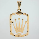 Dije Placa Corona 4.05gr / 1 1/2 in / Oro Amarillo 18K $