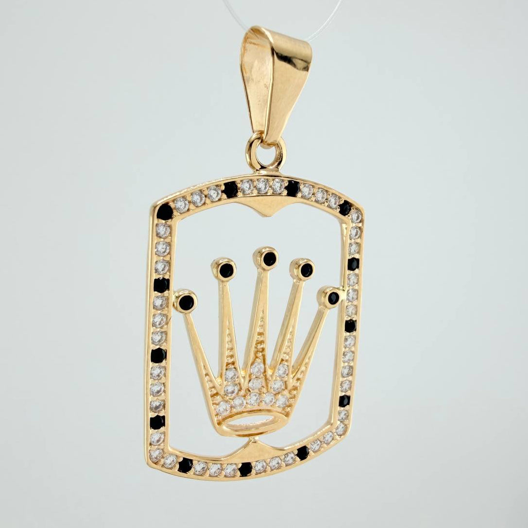 Dije Placa Corona 4.05gr / 1 1/2 in / Oro Amarillo 18K $