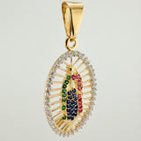 Dije Virgen De Guadalupe 2.8gr / 1 1/2 in / Dos Oros Amarillo Blanco 18K $
