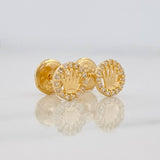 Stud Earrings Crown 0.7g / in / 5.7mm Yellow Gold 18K