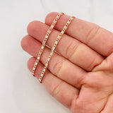 Flat Mariner Chain 4.3g / 24 in / 2.81mm Two-Tone White Rose 18K