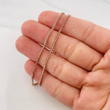 Cadena Franco 2.55g / 24 in / 1.4mm Dos Oros Blanco Rosa 18K