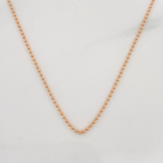 Mini Military Chain 2.35g / 24 in / 1mm Rose Gold 18K