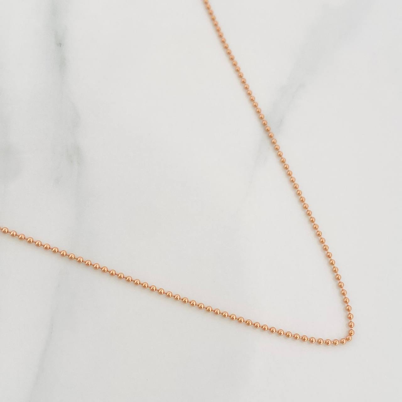 Cadena Mini Militar 2.4g / 24 in / 1mm Oro Rosa 18K
