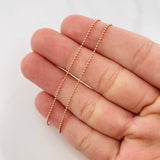 Cadena Mini Militar 2.4g / 24 in / 1mm Oro Rosa 18K
