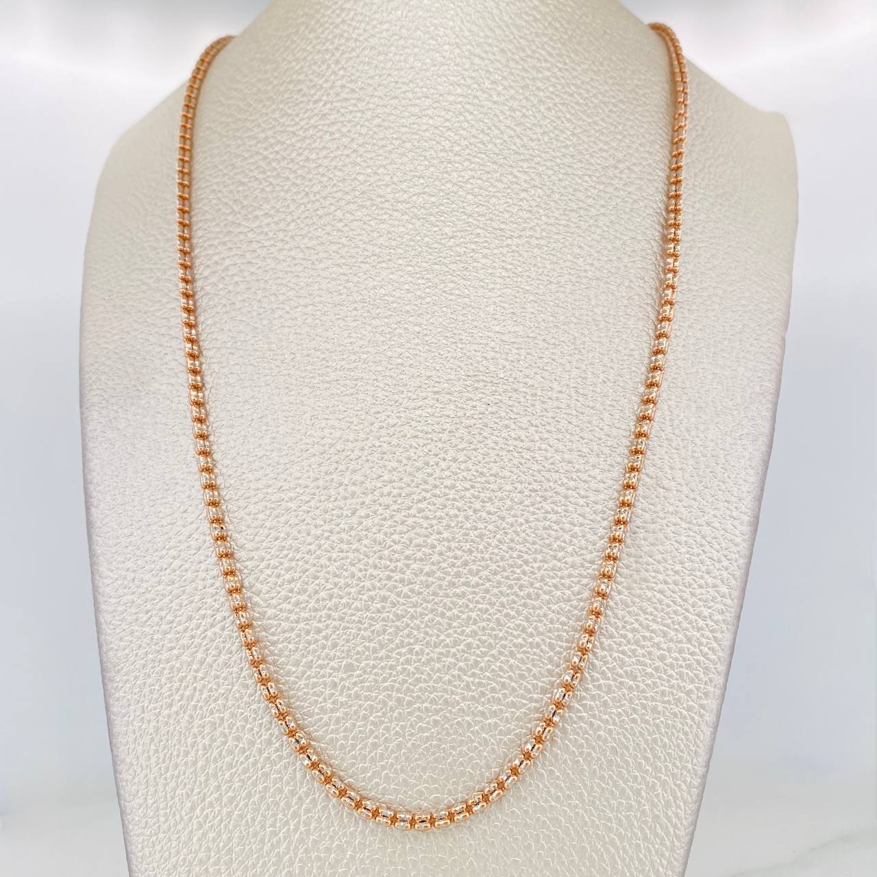 Ice Chain 12.6g / 22 in / 2.42mm Two-Tone White Rose 18K