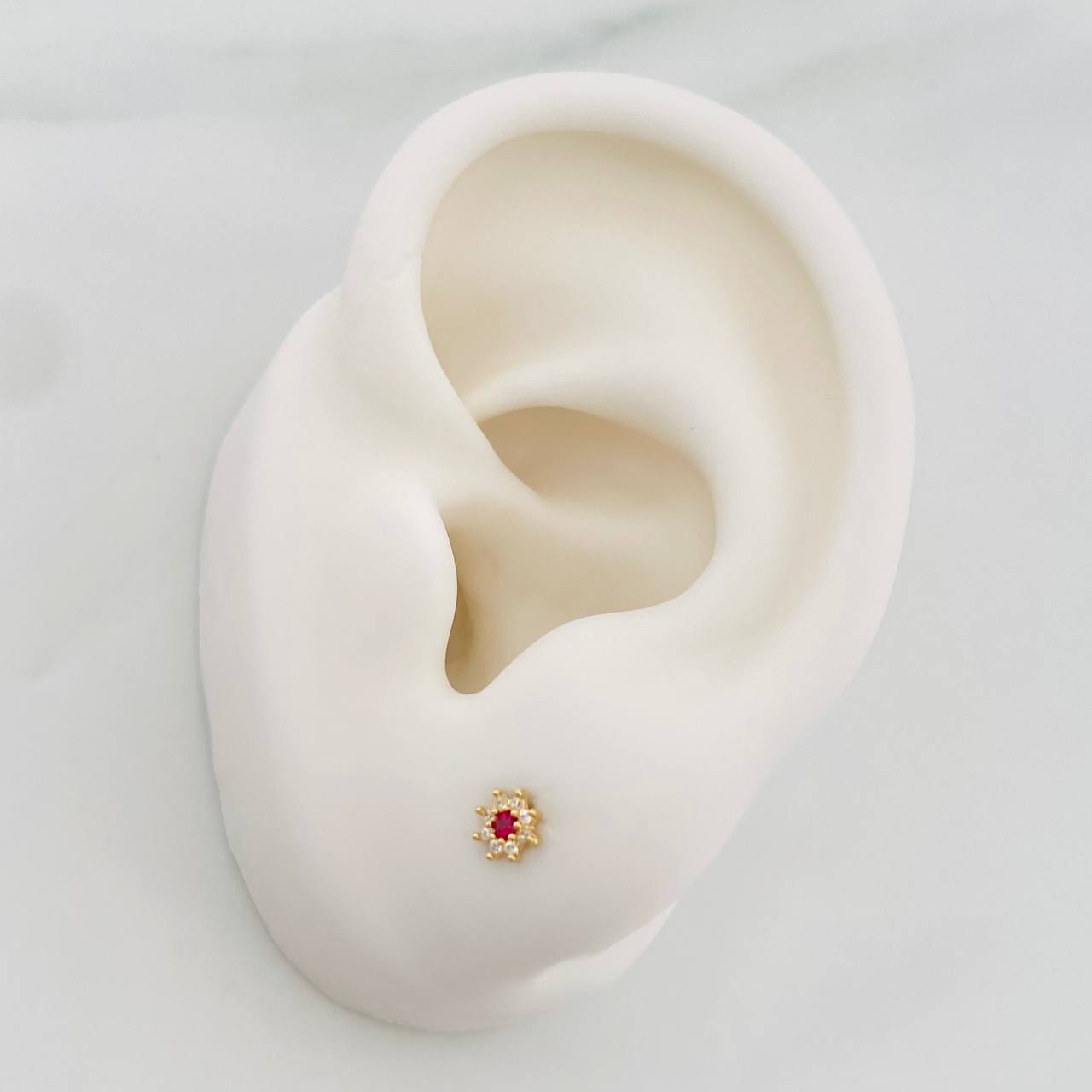 Flower Stud Earrings 0.5g / in / 4mm Yellow Gold 18K