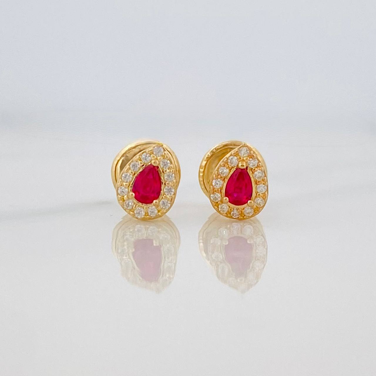 Drop Halo Stud Earrings 0.65g / in / 5.3mm Yellow Gold 18K