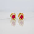 Drop Halo Stud Earrings 0.65g / in / 5.3mm Yellow Gold 18K