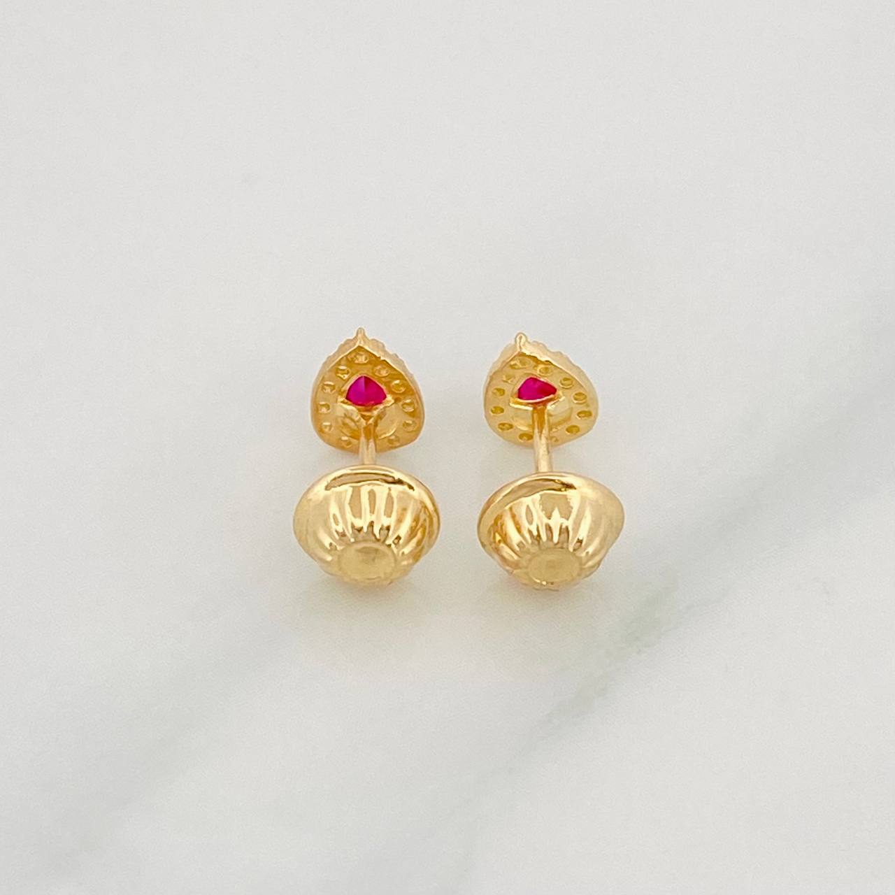 Drop Halo Stud Earrings 0.65g / in / 5.3mm Yellow Gold 18K