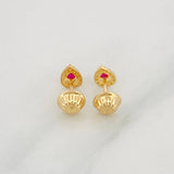 Drop Halo Stud Earrings 0.65g / in / 5.3mm Yellow Gold 18K