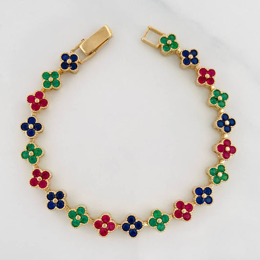 Pulso Flores 9.8g / 6 1/4 in / 5.93mm Oro Amarillo 18K