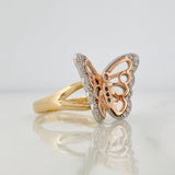 Butterfly Ring 4.7g / T7 1/4 Three-Tone Gold 18K