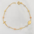 Pulso Modulable Denario Virgen Milagrosa Cruz 1.95g / 6 3/4 in - 6 3/4 in / 3mm Tres Oros 18K