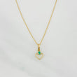 Set Venetian Chain + Emerald Heart Pendant 0.02pts / 1.3g / 15 3/4 in 18K Yellow Gold